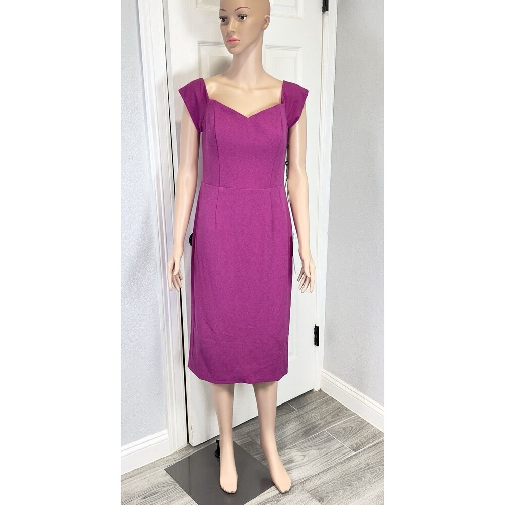 Adrianna Papell Aidan Mattox Women’s 8 Fuchsia Sweetheart Off Shoulder Dress NWT